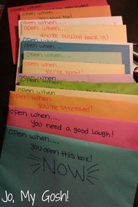 A military spouse shares her "see you later" care package for the beginning of deployment.