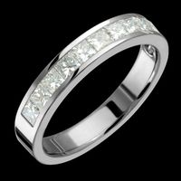 4.5mm Titanium & Moissanite Semi Eternity Band Custom Made