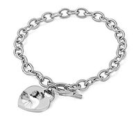 Looking for a stylish bracelet with charm? Seek no further than this bracelet. The heart charm hanging loosely on the bracelet gives it an exhilarating appeal. The stainless steel make brings out the lustrous feel to keep your wrist more conspicuous. It’s a nice bracelet that can make a perfect match with lots of apparel designs. Whether going out for a prom or friend’s birthday party, it can complement your dress code seamlessly.