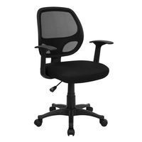 T-arm quite simple cheap and above all comfortable. Mid-back black Mesh task chair with pneumatic gas lift height adjustment SKU: AP3118 #OfficeChairs #ModernFurniture #ArmChair #ManagersChair #DeskChair #ExecutiveChair #DeskChair