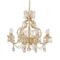 Melina Brass & Crystal Chandelier 8 Light
