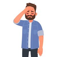 Headache. fatigue or migraine. upset man... | Premium Vector #Freepik #vector #head-ache #depressed-man #headache #frustrated-man