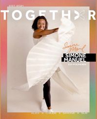 Simone Manuel, Olympic medal-winning sprint freestyle swimmer, poses for photos as cofounder of “TOGETHXR,” 2021. (Photo Raven B. Varona)
