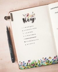 Bullet journal key is a list of symbols🔣 or color🎨 code written down on a single page with the decode🔐 explanation of the secret keys🔑 you use on journaling.