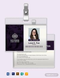 Senior Care ID Card Template