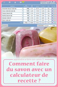 Un calculateur de recette (ou de saponification), c'est un outil indispensable pour créer ses propres recettes de savon ou adapter celles des autres !