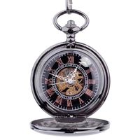 Personalized Quality Ice Black Mechanical Pocket Watch Great Gifts For Groomsmen and Best Man Personalized it FREE! Free Engraving 3 lines up to 20 characters per line.