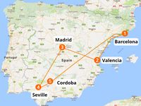 Travel Spain by train. Barcelona, Valencia, Madrid, Seville & Granada. Popular European destinations all year round. The perfect choice for your vacation.