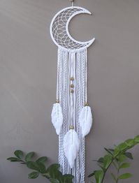 Diy Macrame Moon Dreamcatcher Tutorial (macrame Wall Hanging Idea) ED1