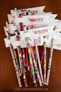 Cheap and easy handmade Valentine cards for kids; Free printables for candy-free Valentine's, pencils