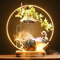 Oriental Cone Incense Burner Zen Garden Waterfall Retro Led Incense Burner Kit Back Flow Incienso Quemador Fragrance Fireplace