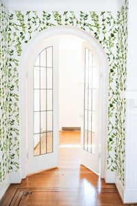 patterned gorgeous wallpaper with chic archway