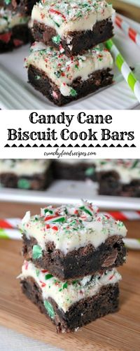 Candy Cane Biscuit Cook Bars #christmas #dessert