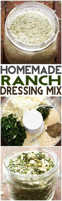 Homemade Ranch Dressing Mix... this is SO simple, so easy to make and is GREAT to have on hand! It tastes so much better homemade!