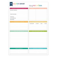 substitute teacher notepad
