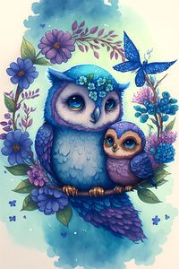 Nestling is our artistic expression of a mom and daughter Owl. For more art visit www.wallgasmgallery.com #Owls #MomAndBabyOwl #MomAndDaughter #Togetherness #Family #WallgasmGallery