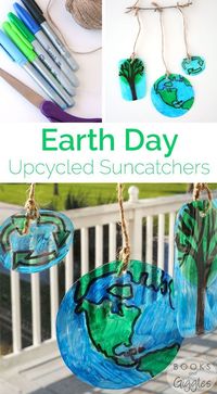 Earth Day crafts for kids | How to make suncatchers out of upcycled plastic