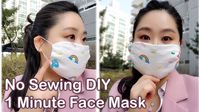 How to make EASY FACE MASK in 1 MINUTE - NO SEWING! WASHABLE, REUSABLE F...