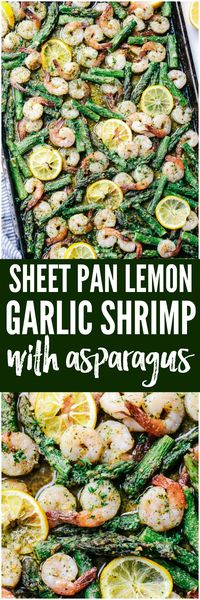 Sheet Pan Lemon Garlic Butter Shrimp with Asparagus is a meal in one with five minutes of prep and 10 minutes to cook. Tossed in a delicious lemon garlic butter sauce this recipe is a keeper!