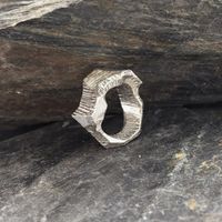 Silver Ring 'Hrungnir' Troll Rock Ring by AWolfandI on Etsy