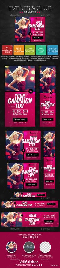 Party & Event Banners Template PSD | Download: http://graphicriver.net/item/party-event-banners/10042350?ref=ksioks