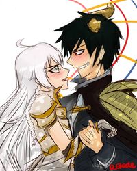 d-eliade: “ “ Hataraku Maou-Sama fanart!! ” Emi Yusa and Maou Sadao in their Ente Isla form!! ♥♥ I ship them so hard =w= ”