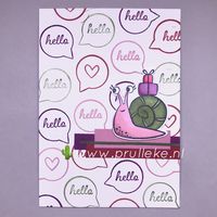 De Snailed It stempelset is superschattig ongeacht in welke kleurencombinatie je de slak kleurt. Ook de achtergrond heb ik zelf gestempeld naar het voorbeeld in het Snail Mail designpapier. Ik heb wat reststrookjes op kunnen maken in de kleuren van de combinatie en mijn slakje ermee kunnen gronden. Ik ben zo blij met deze kaart! #prulleke #prullekekleurencombinatie #snaileditstampset #stampinupdemonstratrice #echtepostiszoveelleuker #stampinupnederland #slakkenpost