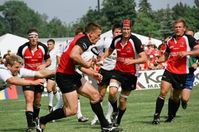 RUGBY “Lets get it on!” Fast way to get students started on rugby. Move away from the archaic history - rules - static drills - finally play to "Playing Rugby Lead-up / Small-sided Games" to master skills.