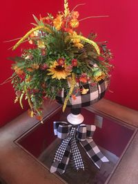 Excited to share this item from my #etsy shop: Buffalo Plaid Pumpkin Arrangement, Buffalo Check Pumpkin Centerpiece Black and White Pumpkin Arrangement, Floral Halloween Pumpkin, Fall #etsy #etsyfinds #fallarrangement #buffalocheck #plaid #pumpkin #sunflowers #sunflower #centerpiece #pumpkin #blackandwhite #candlestick #pumpkindecor #fall #halloweendecor #google #wildflowers #fallflowers #autumn #seasonal #holidaze #flannelpumpkin #decoratedpumpkin #fabricpumpkin #buffalo #check