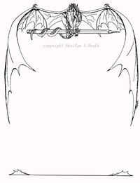 DIGITAL BORDER DRAGON drawing ink fantasy by OriginalSandMore