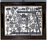 Cut paper collage by Anna Maria Garthwaite done in 1707 in the V Collection.