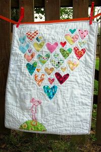 Dishfunctional Designs: Heart Quilt Made With Old Outgrown Baby Clothes