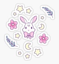 Pegatina «Pastel Set 5 - Snow bunny» de Hyanna | Redbubble