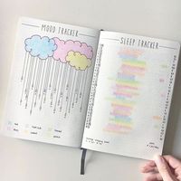 This is a lovely colorful pastel mood tracker☁️ and sleep tracker💤. Check @studyreadlove for more. (◕‿-) Quote of The Day 🚀 “If you want to lift yourself up, lift up someone else.” – Booker T. Washington. 🏷️#JournalTracker #JournalGoal #JournalArt #ColorfulJournal #JournalJunkies