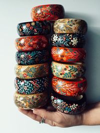 Hand painted bracelets by Dinara Mirtalipova