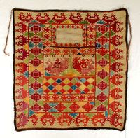 ~ rare 19th century Burka brocaded all over in fine hand spun silk, on a very fine hand spun linen cloth. Central Asia - circa 1850 - 1880.