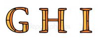 Alphabet letters in stained glass window style