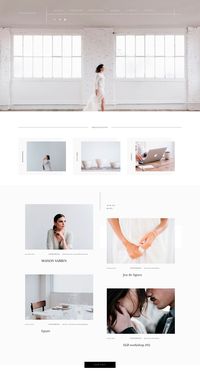 Nessa Buonomo minimalistic white website design, Osaka Theme, Flothemes - WordPress themes for photographers