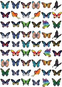 54 X PRE-CUT MIX BUTTERFLIES WAFER / RICE PAPER EDIBLE CUP CAKE TOPPERS PARTY BIRTHDAY WEDDING DECORATION B3 *** Startling review available here at : baking decorations