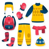 Hand drawn winter clothes and essentials... | Premium Vector #Freepik #vector #winter #snow #design #clothes