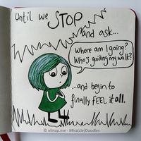 A Deep Dive Into Emotions - 25 - Green Mira(cle)Doodles drawn with ink on paper by elinap - © Elina Puohiniemi