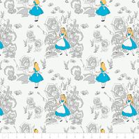 Disney Alice in Wonderland FABRIC - Golden Afternoon Toile In Light Grey - cotton quilt fabric (Affiliate Link)