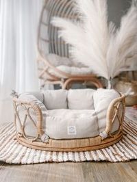 The Mila rattan pet bed inspired by boho/scandinavian decor!