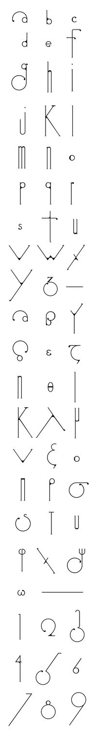 Design by Odysseas GP | #alphabet #typography Futuracha typeface I like how the lines in the letters stretch out.