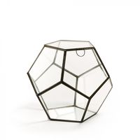 La géométrie est la clé du design de ce pot à la structure de métal et de verre.Vous pourrez y disposer de petites plantes, telles que des cactus ou des mini succulentes, ou encore laisser libre-cours à votre imagination et l'utiliser à votre guise.