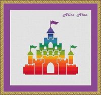 Cross stitch pattern Disney magic palace castle tower cartoon | Etsy