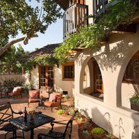 California’s wine country is full of architectural homages to Europe, and this one, built in the 1980s by salt heiress Mary Tilden Morton, is a hacienda-style tribute to the Spanish countryside, built from timber reclaimed from a 19th-century barn. In its current life as a luxury boutique hotel, the Rancho Caymus Inn remains somewhat intimate, weighing in at a mere 26 rooms and suites.