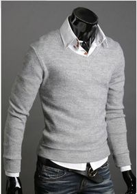 High Quality Casual Sweater Men Pullovers 2014 Brand Spring Autumn Knitting long sleeve V neck Knitwear Sweaters Plus size XXL-in Pullovers ...