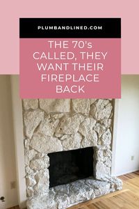 An ugly fireplace from the 70s gets a makeover. #fireplacemakeover #fireplaceideas #70'sfireplace #DIY