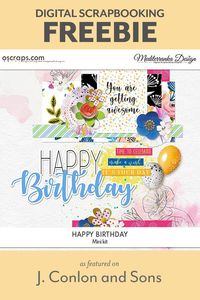 Happy Birthday mini kit freebie from Mediterranka Design